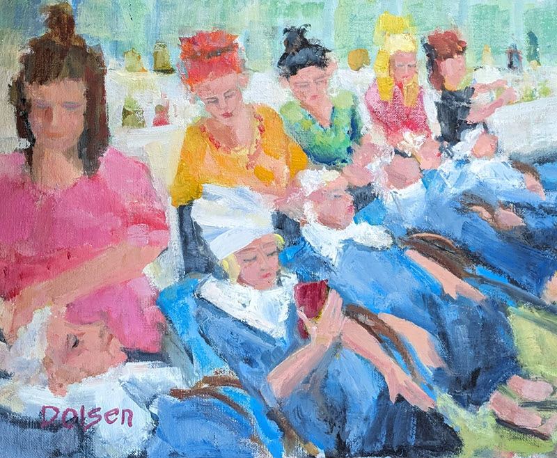 Saturday Salon Day, an oil painting by Dana Olsen